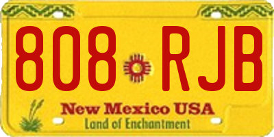 NM license plate 808RJB