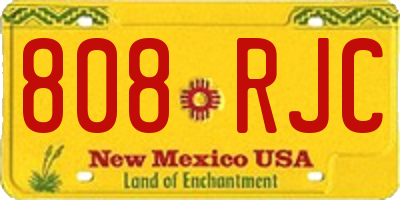 NM license plate 808RJC