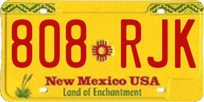 NM license plate 808RJK