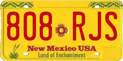 NM license plate 808RJS