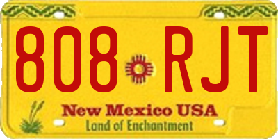 NM license plate 808RJT