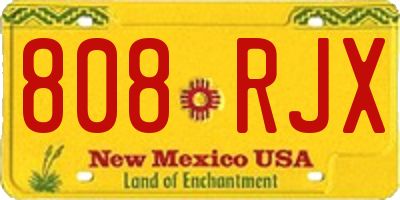 NM license plate 808RJX