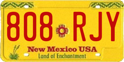 NM license plate 808RJY