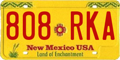 NM license plate 808RKA