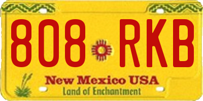 NM license plate 808RKB