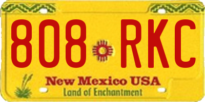 NM license plate 808RKC