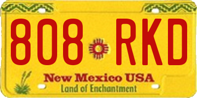 NM license plate 808RKD