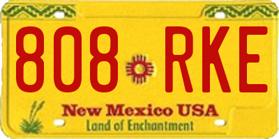 NM license plate 808RKE