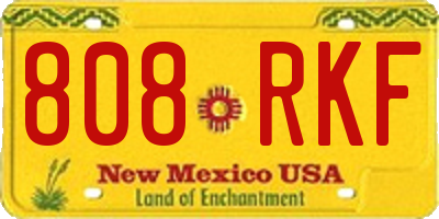 NM license plate 808RKF
