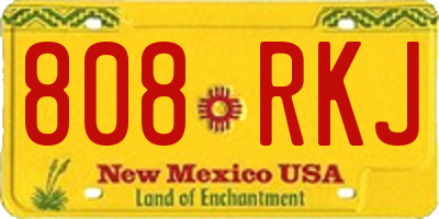 NM license plate 808RKJ