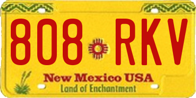 NM license plate 808RKV