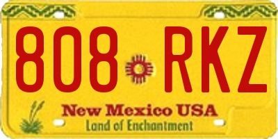 NM license plate 808RKZ