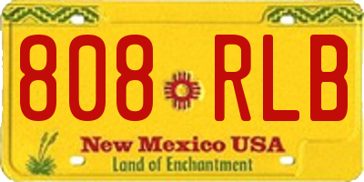NM license plate 808RLB