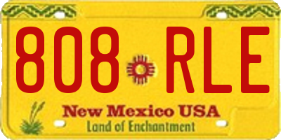 NM license plate 808RLE