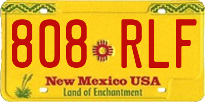 NM license plate 808RLF