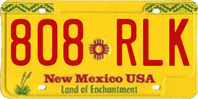 NM license plate 808RLK