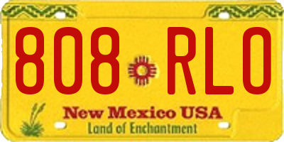 NM license plate 808RLO