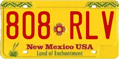 NM license plate 808RLV
