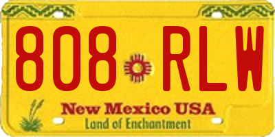 NM license plate 808RLW