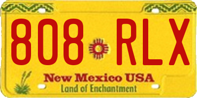 NM license plate 808RLX