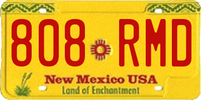NM license plate 808RMD