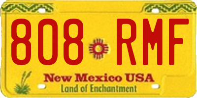 NM license plate 808RMF