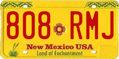 NM license plate 808RMJ