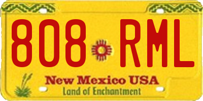 NM license plate 808RML