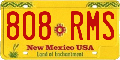 NM license plate 808RMS