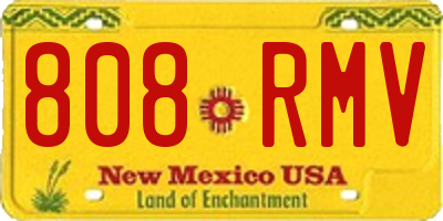 NM license plate 808RMV