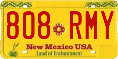 NM license plate 808RMY