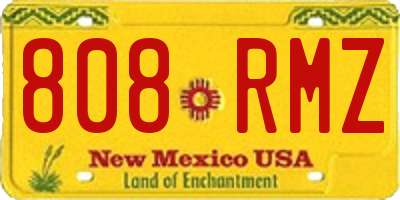 NM license plate 808RMZ