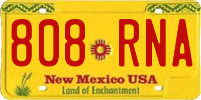 NM license plate 808RNA