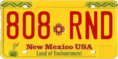 NM license plate 808RND