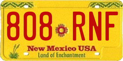 NM license plate 808RNF