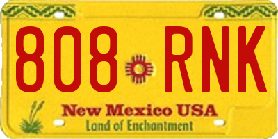 NM license plate 808RNK