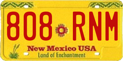 NM license plate 808RNM