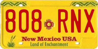 NM license plate 808RNX
