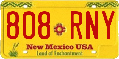 NM license plate 808RNY