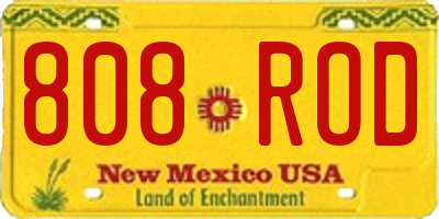 NM license plate 808ROD