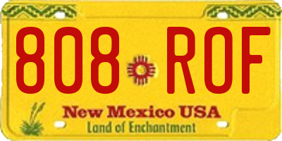 NM license plate 808ROF