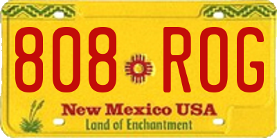 NM license plate 808ROG