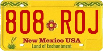 NM license plate 808ROJ