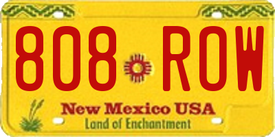 NM license plate 808ROW