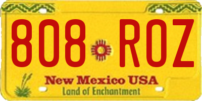 NM license plate 808ROZ