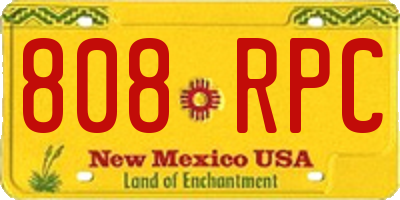 NM license plate 808RPC
