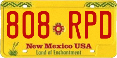 NM license plate 808RPD