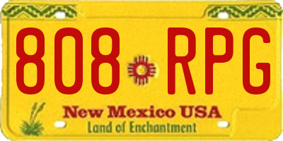 NM license plate 808RPG