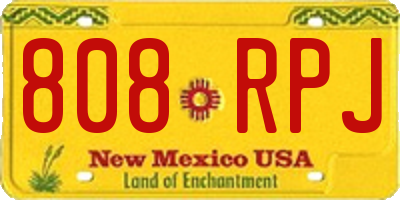 NM license plate 808RPJ