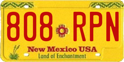 NM license plate 808RPN